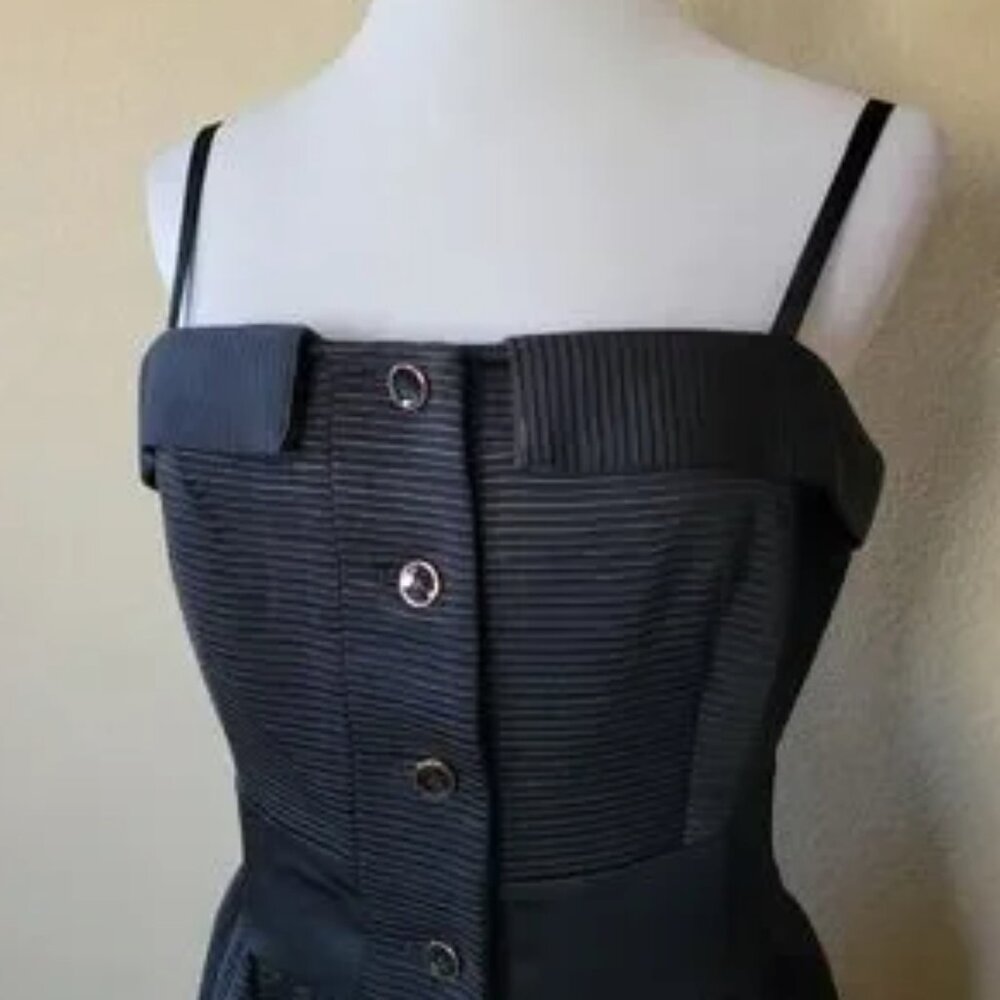 Ted Baker Black Octovia Ribbed Button-Up Dress